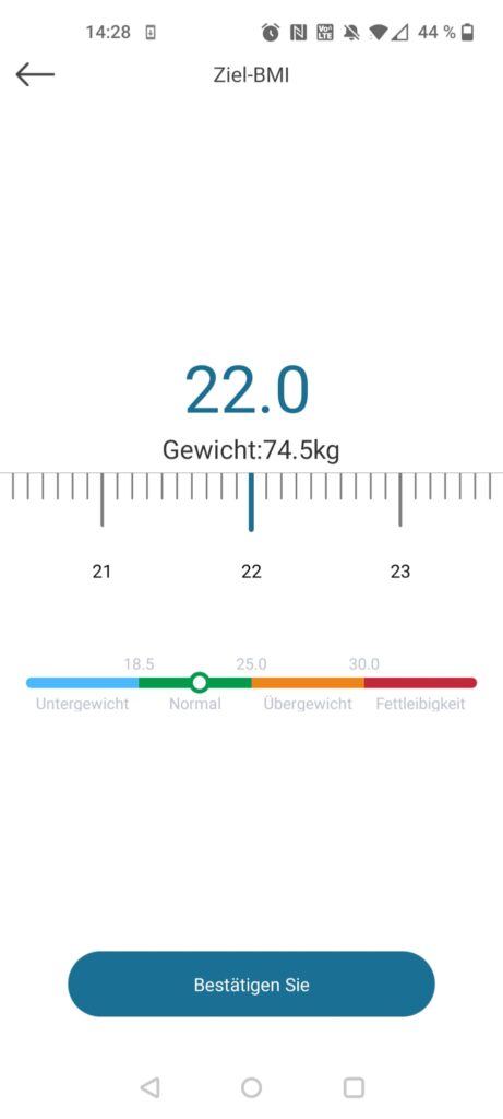 NUTRI FIT iF1122D Personenwaage App Ziel-BMI