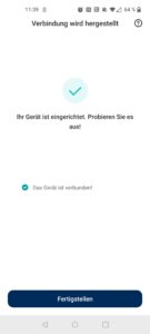 Etekcity EFS-C651-KDE Körperfettwaage App Verbindung hergestellt