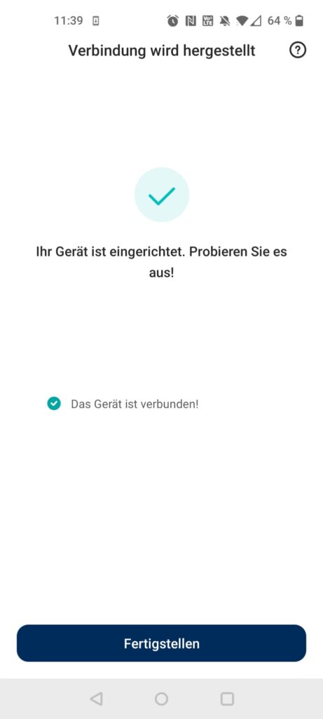 Etekcity EFS-C651-KDE Körperfettwaage App Verbindung hergestellt