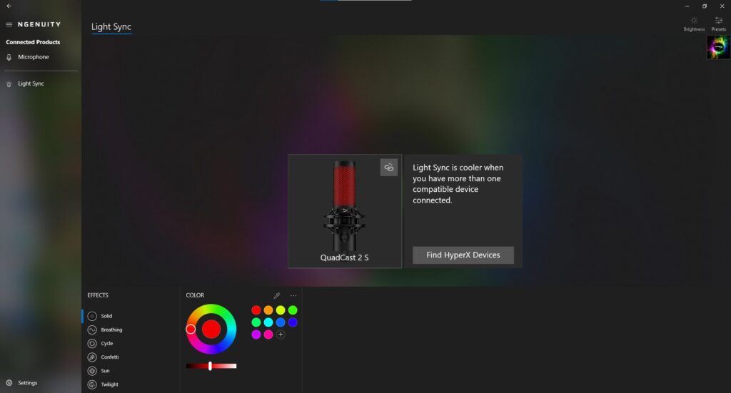 HyperX QuadCast 2 S Mikrofon NGENUITY-Software Light Sync