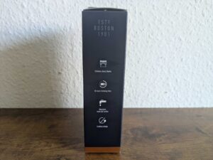 Verpackung des King C. Gillette Bartschneiders von links