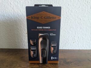 Verpackung des King C. Gillette Bartschneiders von vorne