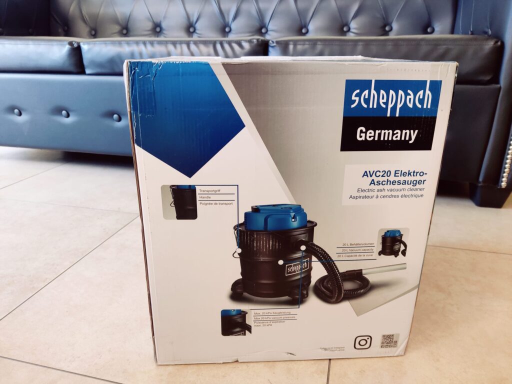Scheppach AVC20 Aschesauger Verpackung seitlich