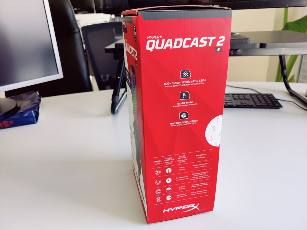 HyperX QuadCast 2 S Mikrofon Verpackung seitlich