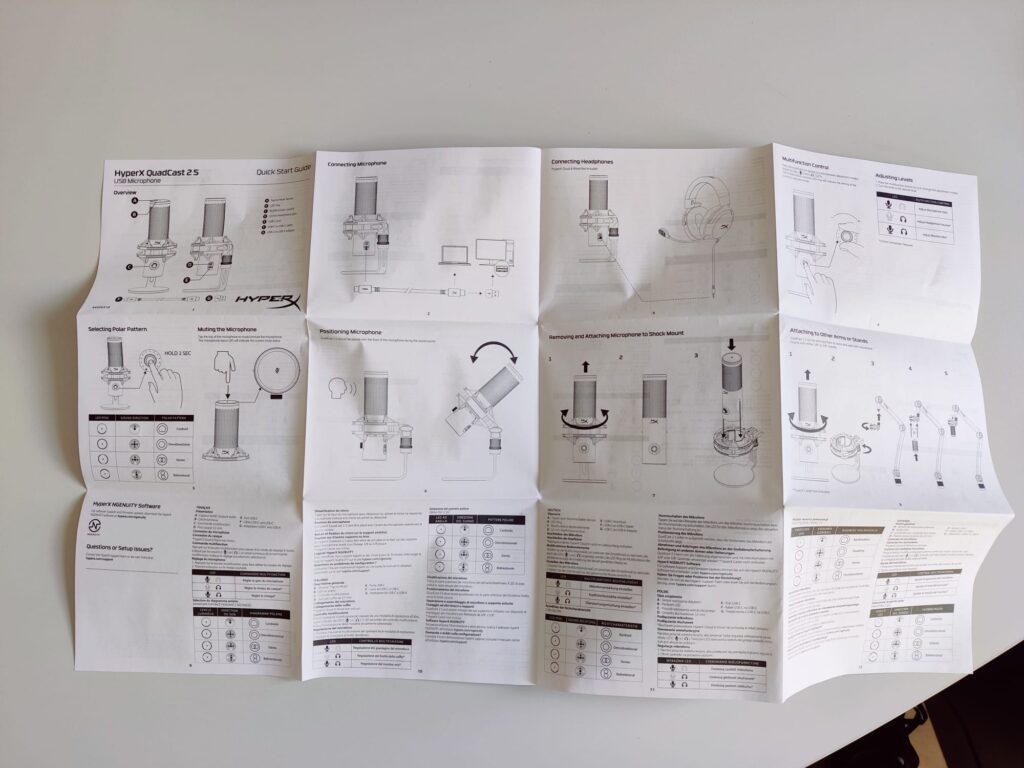 HyperX QuadCast 2 S Mikrofon Schnellstartanleitung