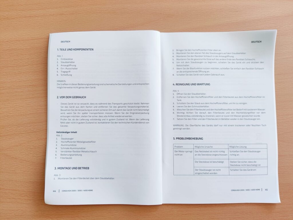 Cecotec Conga Ash 2000 Home Aschesauger Bedienungsanleitung innen