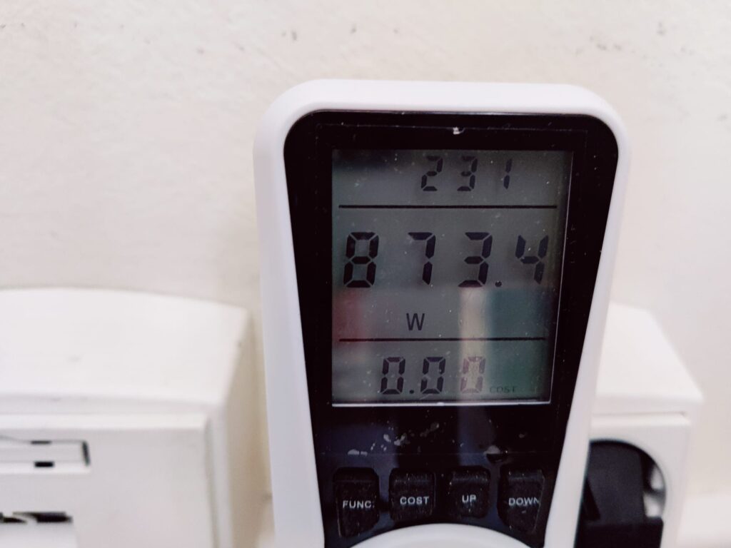 Einhell TC-AV 1830 D Aschesauger Stromverbrauch auf höchster Stufe