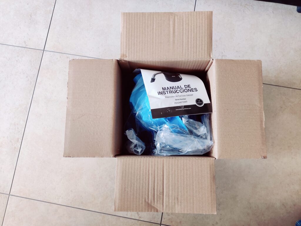 Bikain DI600P Aschesauger Verpackung von oben