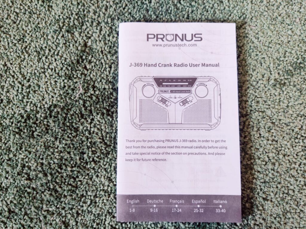 Prunus J-369 Kurbelradio Bedienungsanleitung