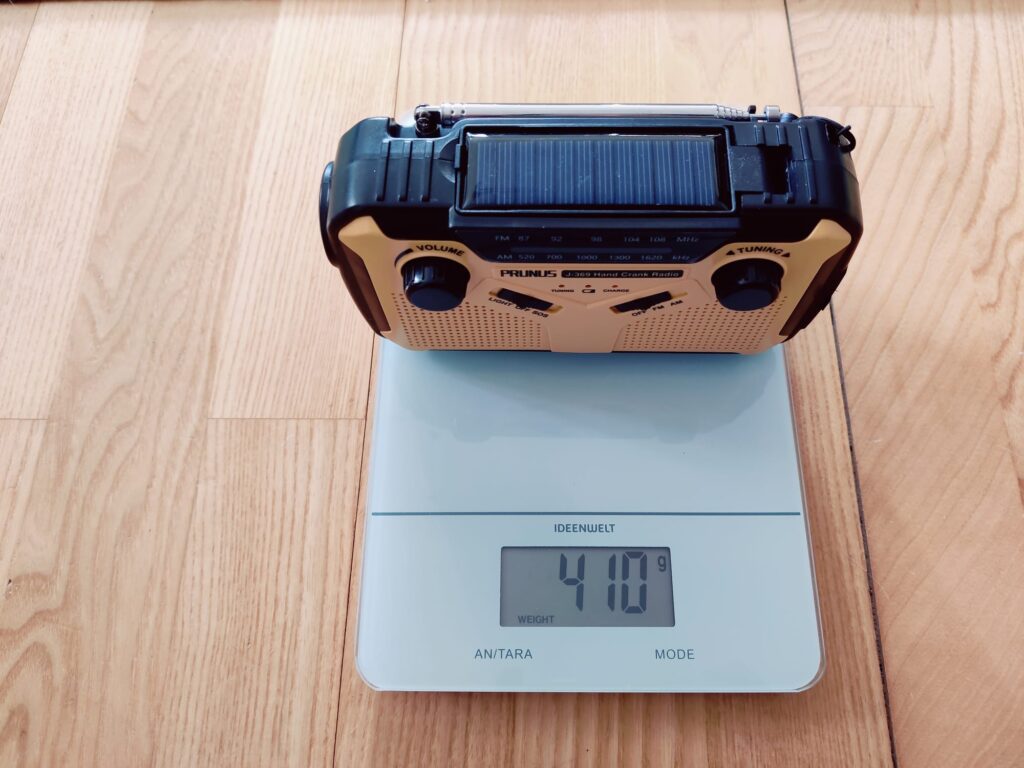 Prunus J-369 Kurbelradio Gewicht mit Batterien