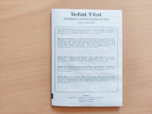 Tefal Pierrade Gourmet PR620D12 Raclette Garantiedokument