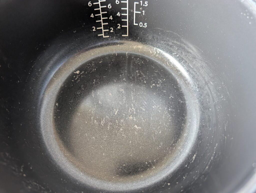 Panasonic SR-DA152WXE Reiskocher Topf nach der Zubereitung