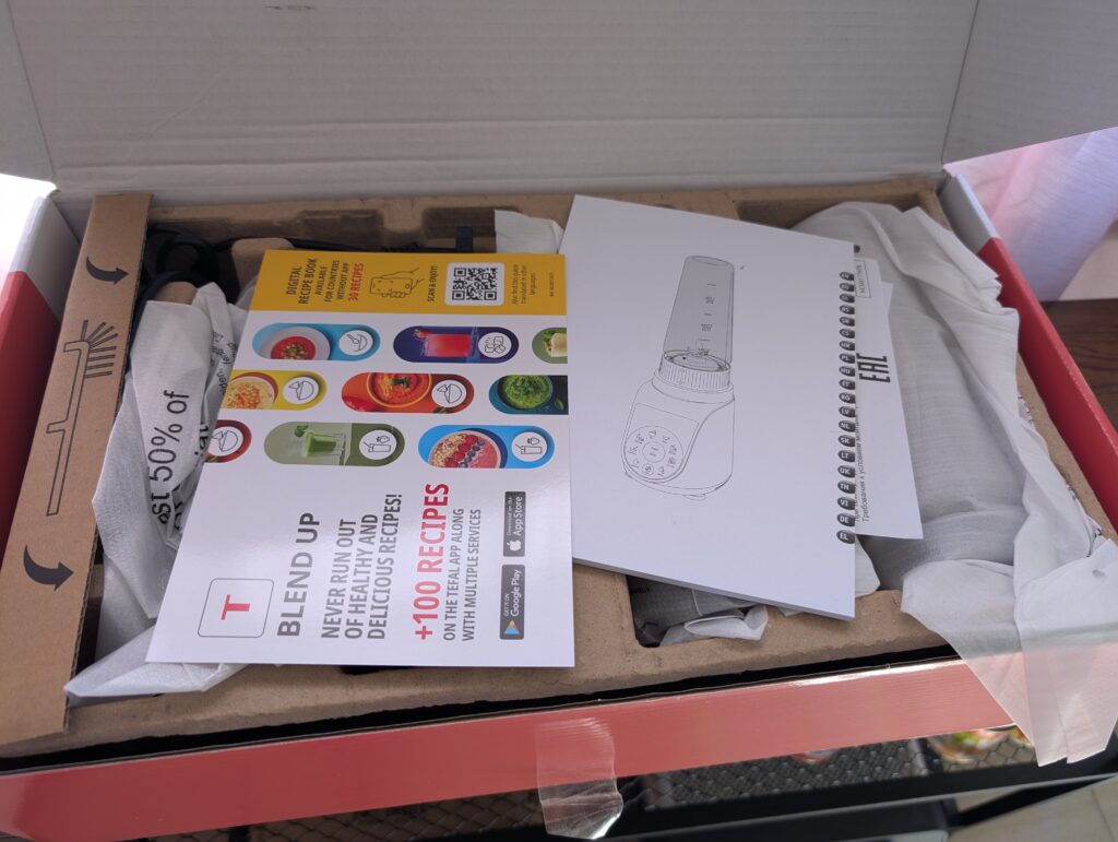 Tefal Blend Up Smoothie-Maker Verpackung geöffnet