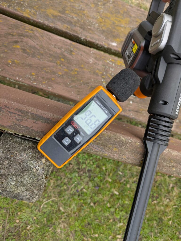 WORX WG633E Hydroshot Akku-Hochdruckreiniger Lautstärke