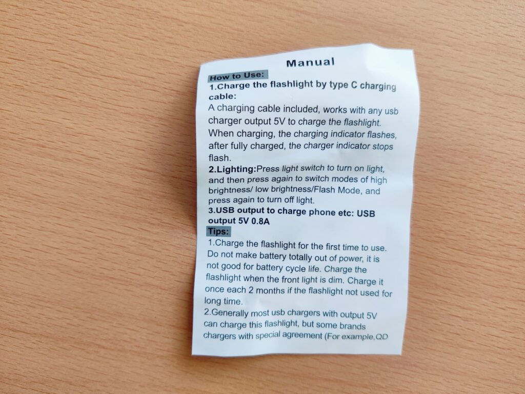 MAYTHANK F04 Taschenlampe Bedienungsanleitung